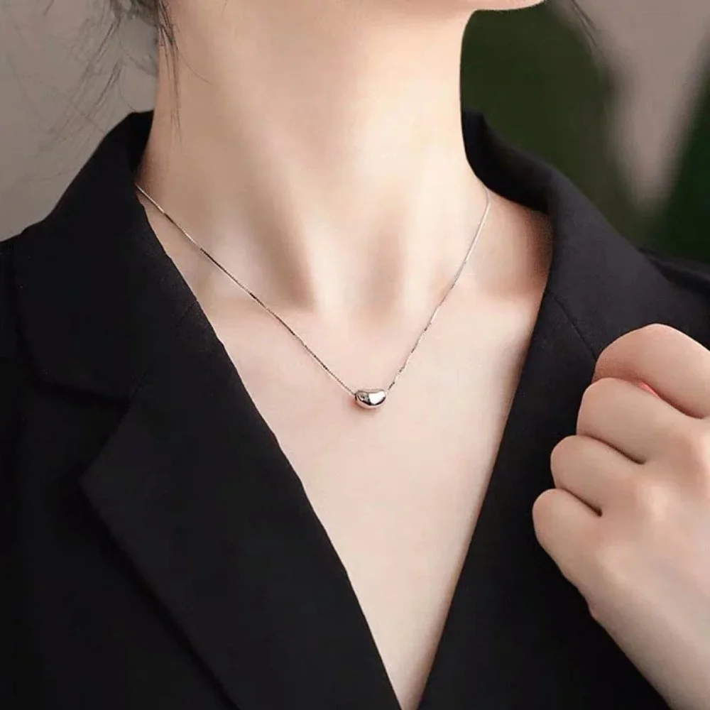 COPY - *NEW 925 Sterling Silver Simple Bean Necklace